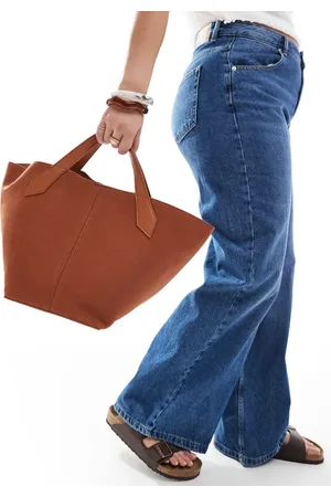 Glamorous Faux suede top handle bag with crossbody strap in