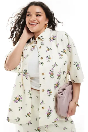 ASOS Curve short sleeve shirt co-ord in floral print