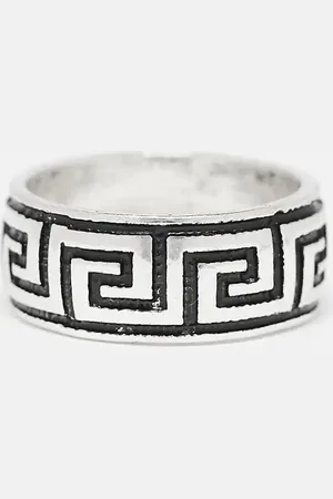 ASOS Chunky barrel ring with greek wave in burnished tone