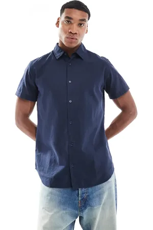 JJ Short sleeve linen blend shirt in