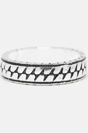 ASOS Scale textured band ring in burnished tone