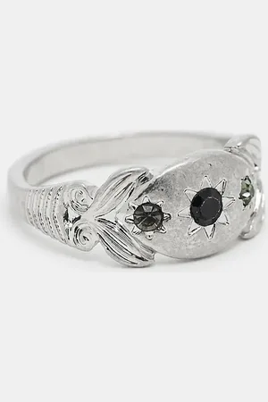 ASOS Ring with black crystals in tone