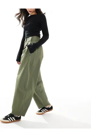 ASOS Arch leg zip detail trouser in khaki
