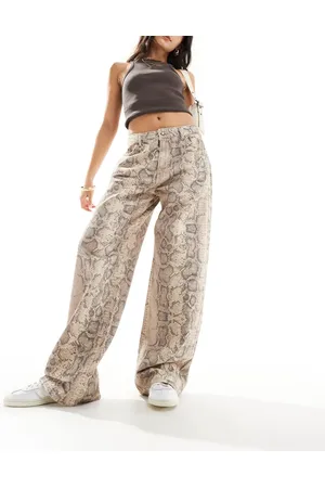 Stradivarius STR baggy jean in snake print