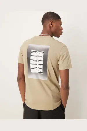 Calvin Klein Ombre box back print t-shirt in beige