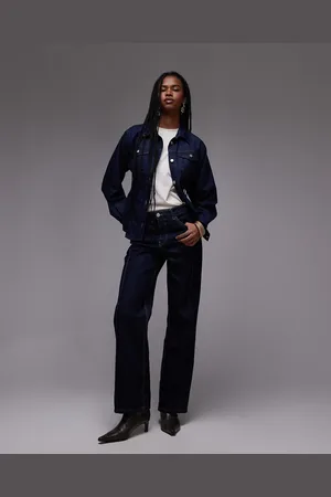 MANGO Pauli longline seam front jeans in indigo