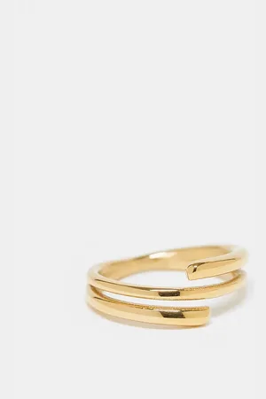 ASOS Waterproof stainless steel wrap around ring in tone