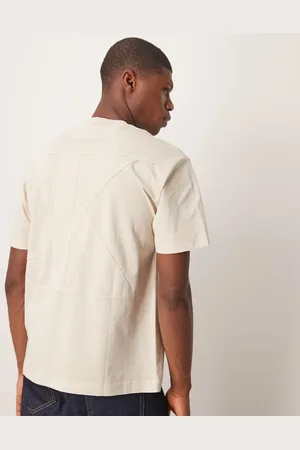 Calvin Klein Large tonal applique logo backprint t-shirt in sand