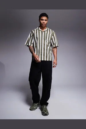 Hugo Blue Striped relaxed fit short sleeve shirt in
