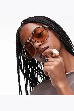 Le Specs Tragic magic aviator sunglasses in cookie tort with amber lens