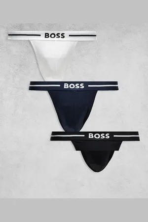 HUGO BOSS Bold 3 pack logo waistband jockstraps in black/white/navy