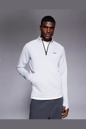HUGO BOSS Active half zip sweatshirt in light