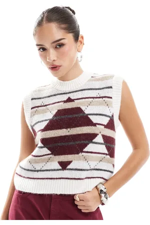 ASOS Knitted tank top in argyle check