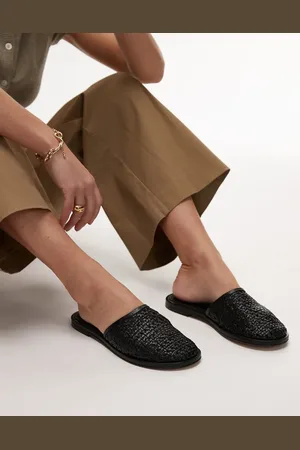 Topshop Bobby leather woven clog in