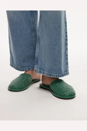 Topshop Bobby leather woven clog in