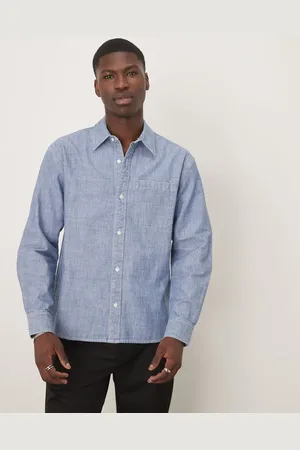 Abercrombie & Fitch Long sleeve denim shirt in indigo