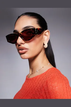 River Island Slim cateye sunglasses in tortoiseshell