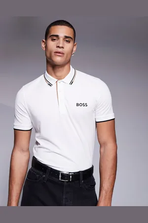 HUGO BOSS Paddy Pro tipped pique polo regular fit in cream
