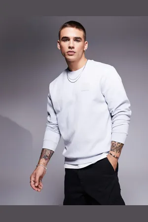 HUGO BOSS Salbo DropNeedle crew sweatshirt regular fit in light