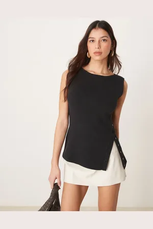Abercrombie & Fitch Asymmetric knit tank top in