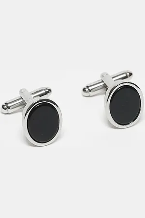 ASOS Cufflinks with black stone in tone