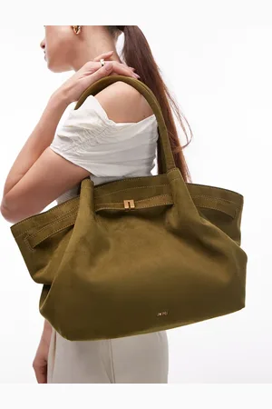 Jw Pei Hana medium faux suede tote bag in olive