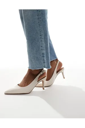 New Look PU slingback heeled shoe in off