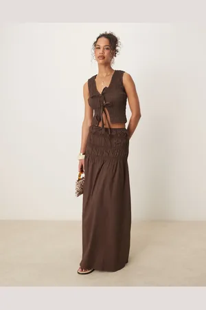 Glamorous Shirred waist maxi skirt in co-ord