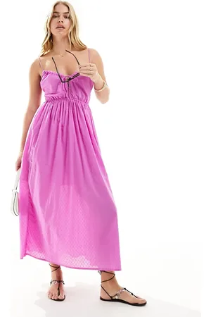 ASOS Cotton dobby midi sundress with cut out in