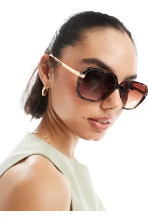 New Look Square gold detail sunglasses in