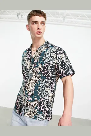 JACK & JONES Short sleeve shirt in animal print