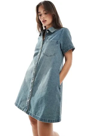 JJXX Denim shirt dress in vintage