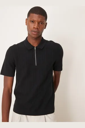 Abercrombie & Fitch 1/4 zip short sleeve knit polo in