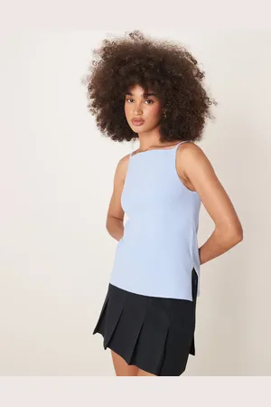 Abercrombie & Fitch High neck knitted tank top with side slits in