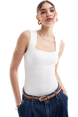 New Look Square neck slinky bodysuit in