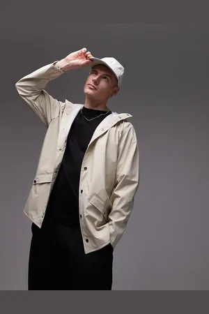 Rains 12010 waterproof short jacket in light stone