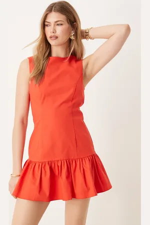 ASOS Dropped waist shift mini dress in tomato