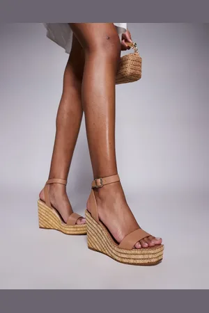 Steve Madden Cassie sandals with wedge in tan leather