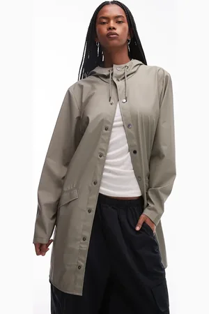 Rains 12020 waterproof long jacket in light khaki
