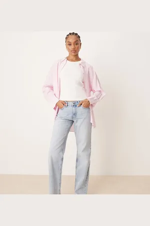 Gina Tricot Low waist straight leg jeans in lightwash