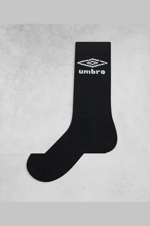 Umbro 3 pack crew socks in black grey and white