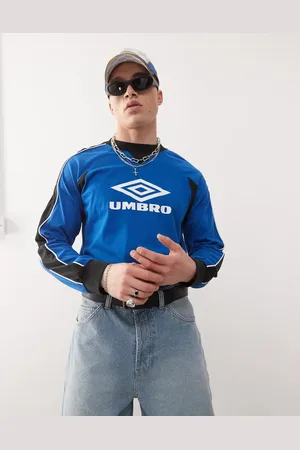 Umbro Panelled long sleeve t-shirt in and white