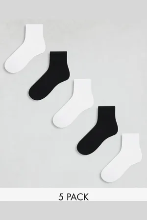 JACK & JONES 5 pack short tennis sock in & black