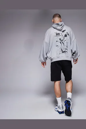ASOS Extreme oversized sweatshirt with souvenir prints in marl