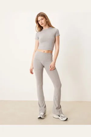 ASOS Seamless sculpting fold waist flare trouser in marl