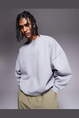 ASOS Premium heavyweight extreme oversized sweatshirt 400gsm in marl - LGREY