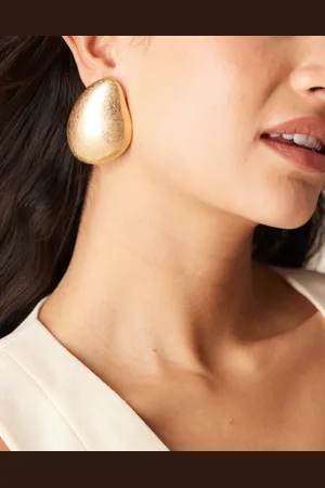 ASOS Oversized dome earrings in brushed tone
