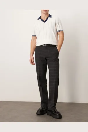 ASOS Smart straight leg wool mix trousers in check