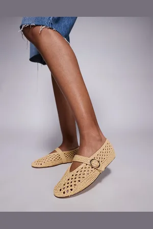 Steve Madden Alara woven ballet flats in natural raffia