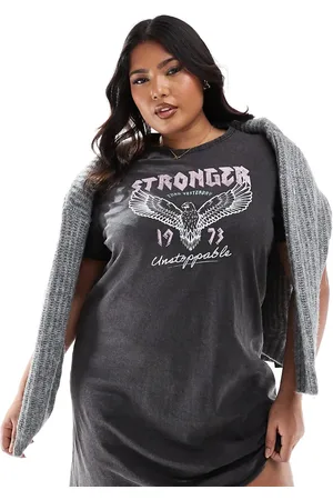 ONLY Stronger print t-shirt dress in